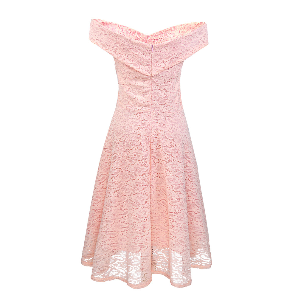 Off Shoulder Lace Dress Elegant Design Autumn Winter Style Perfect for Bridesmaids Wholesale Available