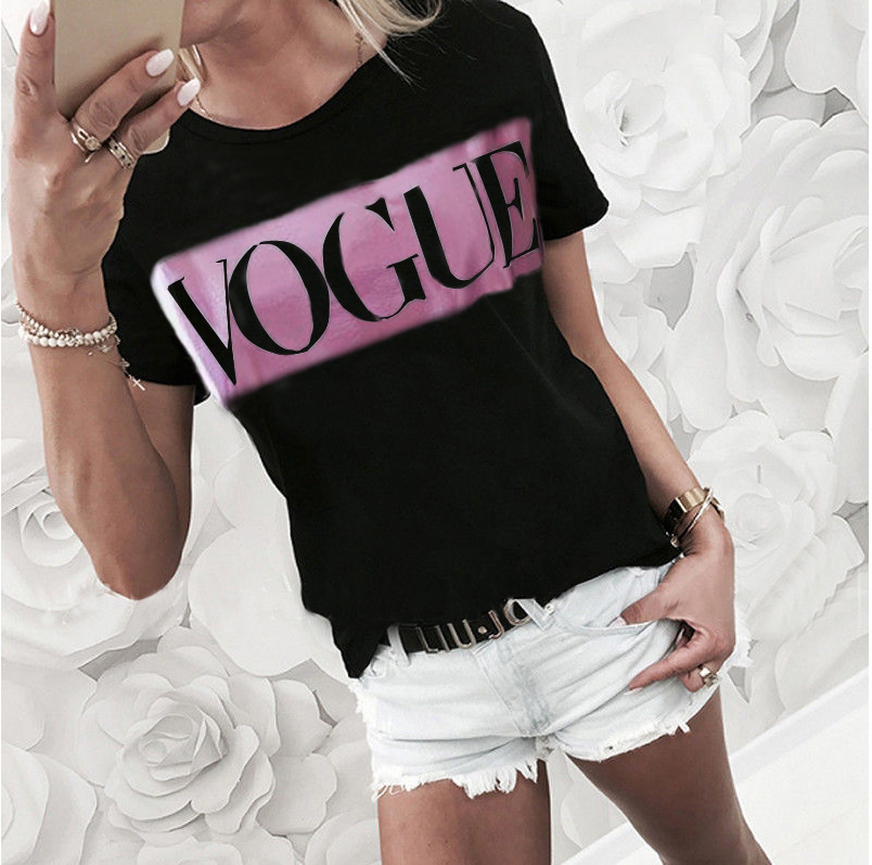 Summer Floral Print Short Sleeve T Shirt Round Neck Casual Style Comfortable Fabric Wholesale Available