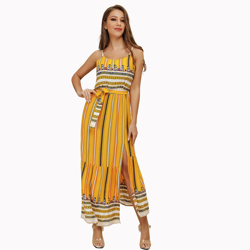 Bohemian Print Maxi Dress Womens Sleeveless Ethnic Style Comfortable Fabric Perfect for Summer Events Wholesale