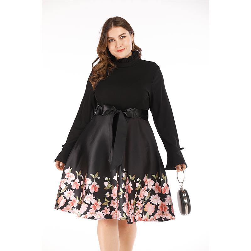 Vintage Style Womens Long Sleeve High Neck Maxi Dress Summer Collection Elegant Design Retro Aesthetic Wholesale