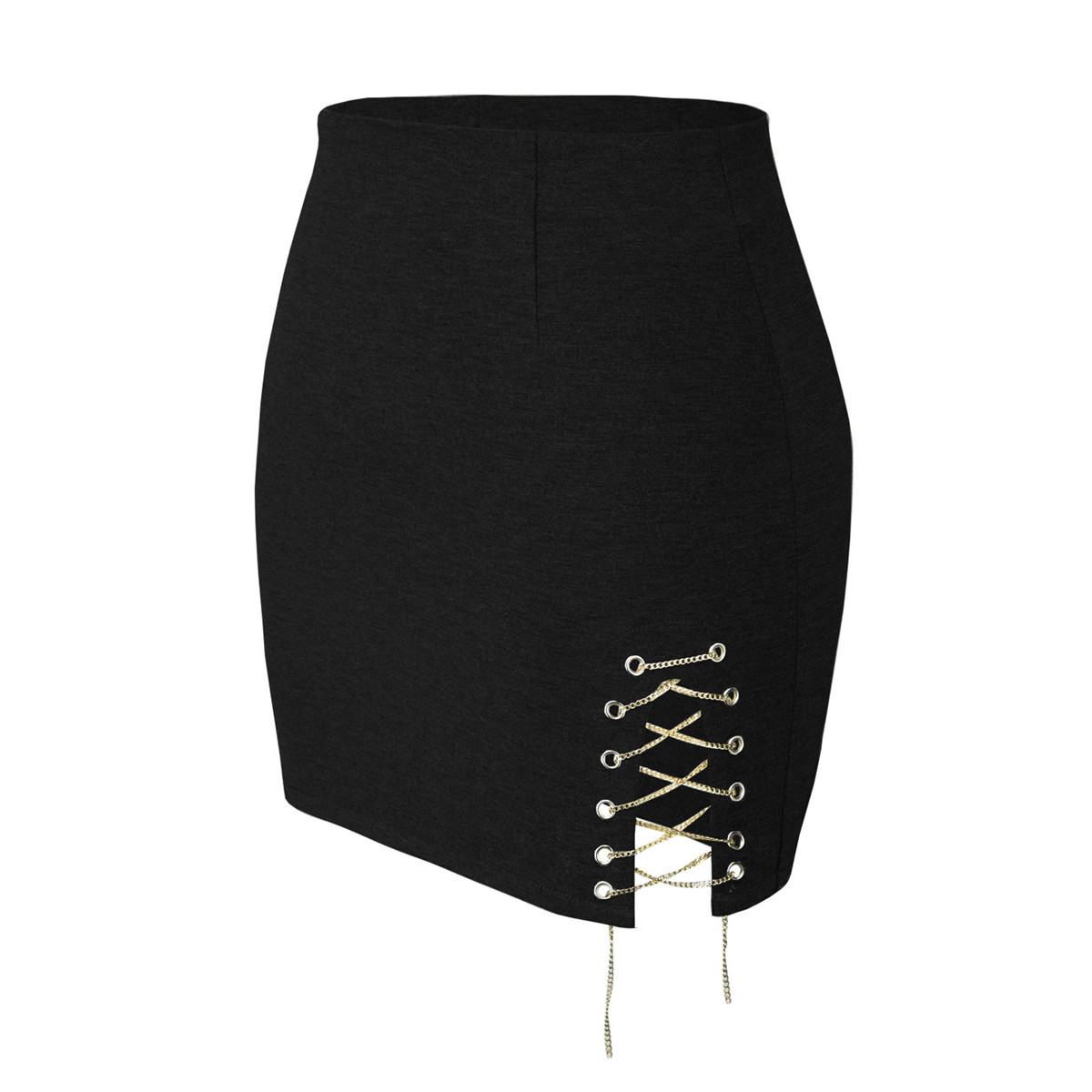 Cotton Side Slit Tie Up Bodycon Skirt Womens Fashion Comfortable Fit Versatile Style Wholesale Available