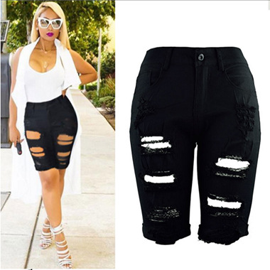 High Waisted Denim Shorts Trendy Style Unique Design Comfortable Fit Summer Casual Wear Wholesale Available