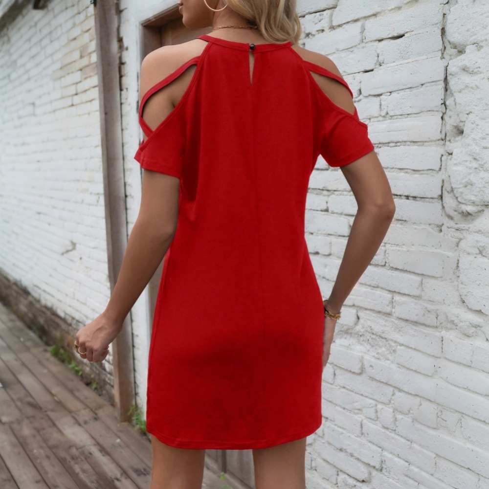 Women's Summer Casual Loose Fit Knit Short-Sleeve Dress