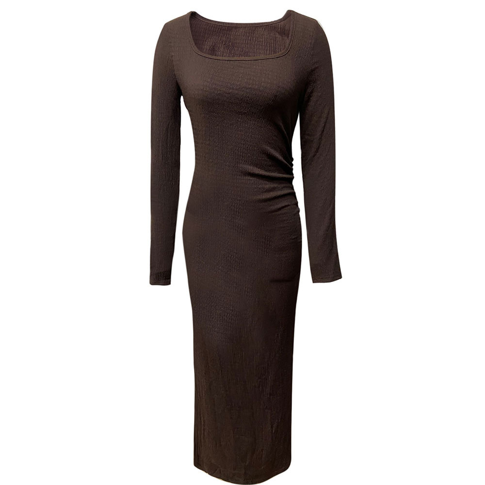 Simple Pure Desire Style Long Sleeve Bodycon Dress for Autumn and Winter