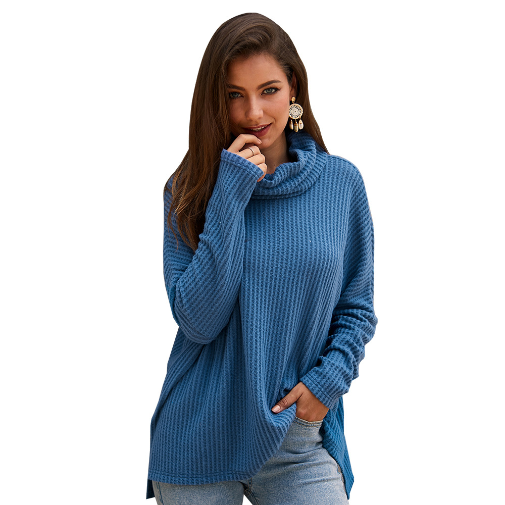 High Neck Womens Knit Sweater European and American Fashion Autumn Winter Style Custom Design Wholesale Available