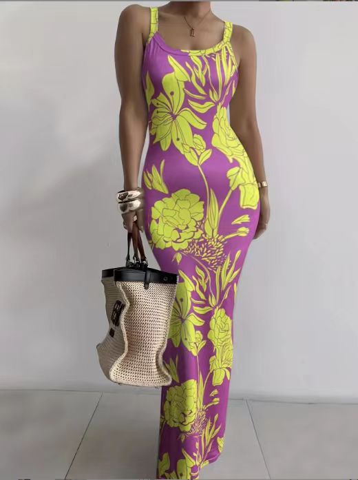White Bodycon Maxi Dress Summer Style Sleeveless Lightweight Fabric Perfect for Casual Outings or Beach Wear