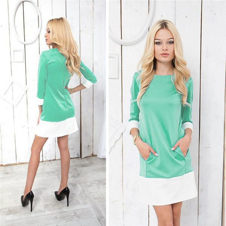 Slim Fit Short Dress Solid Color Spring Collection Elegant Style Wholesale Available custom packaging
