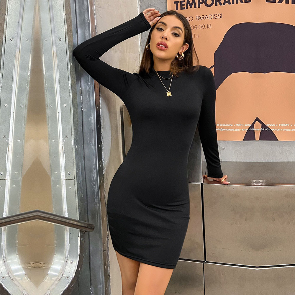 Women's Elegant Slim Fit Mini High Waist Bodycon Dress