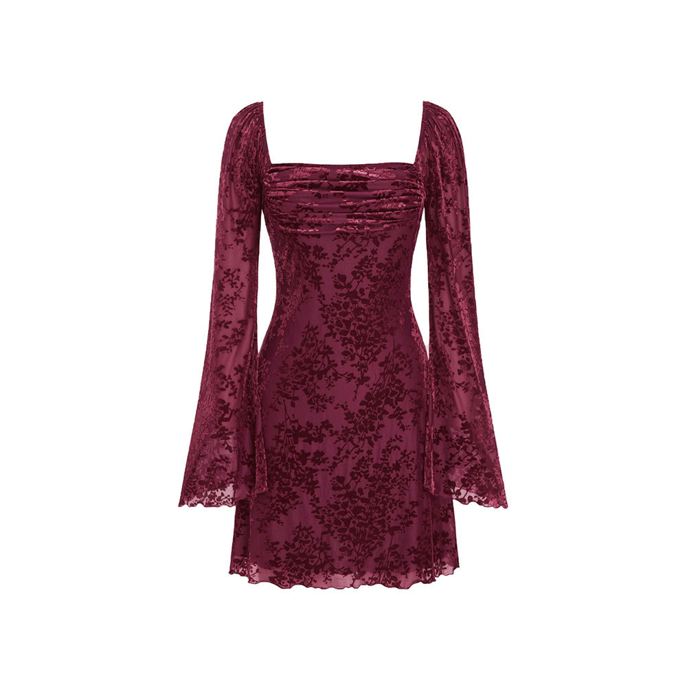 Elegant Temperament Dress for Women, Short Skirt, Autumn and Winter