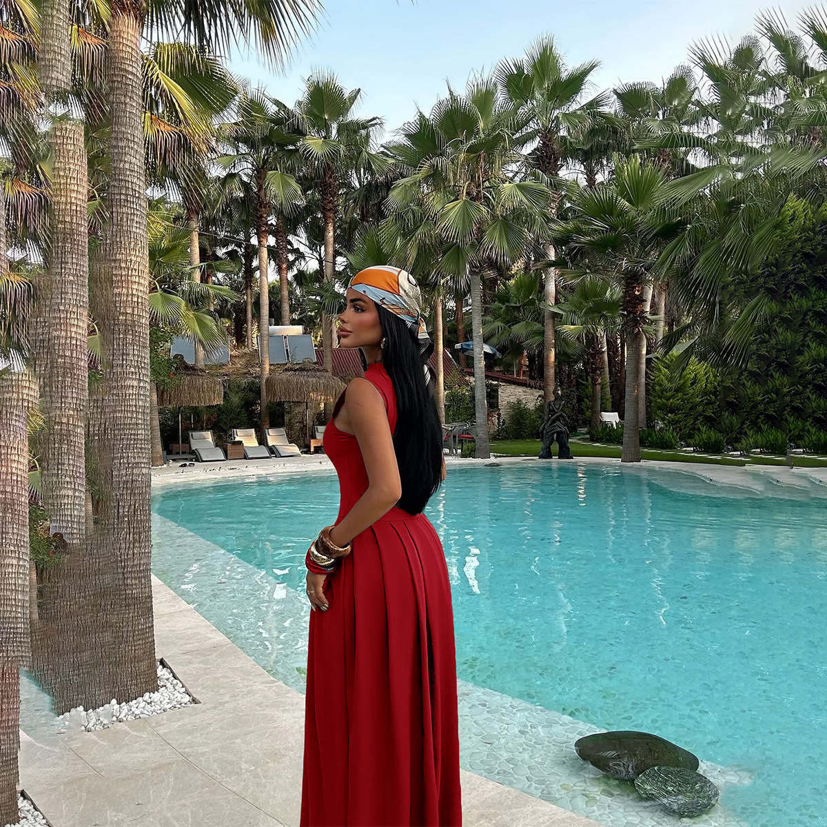 European and American Evening Dress — Elegant Off Shoulder Long Gown, Chic Design, Summer Fashion — Wholesale Supply Available