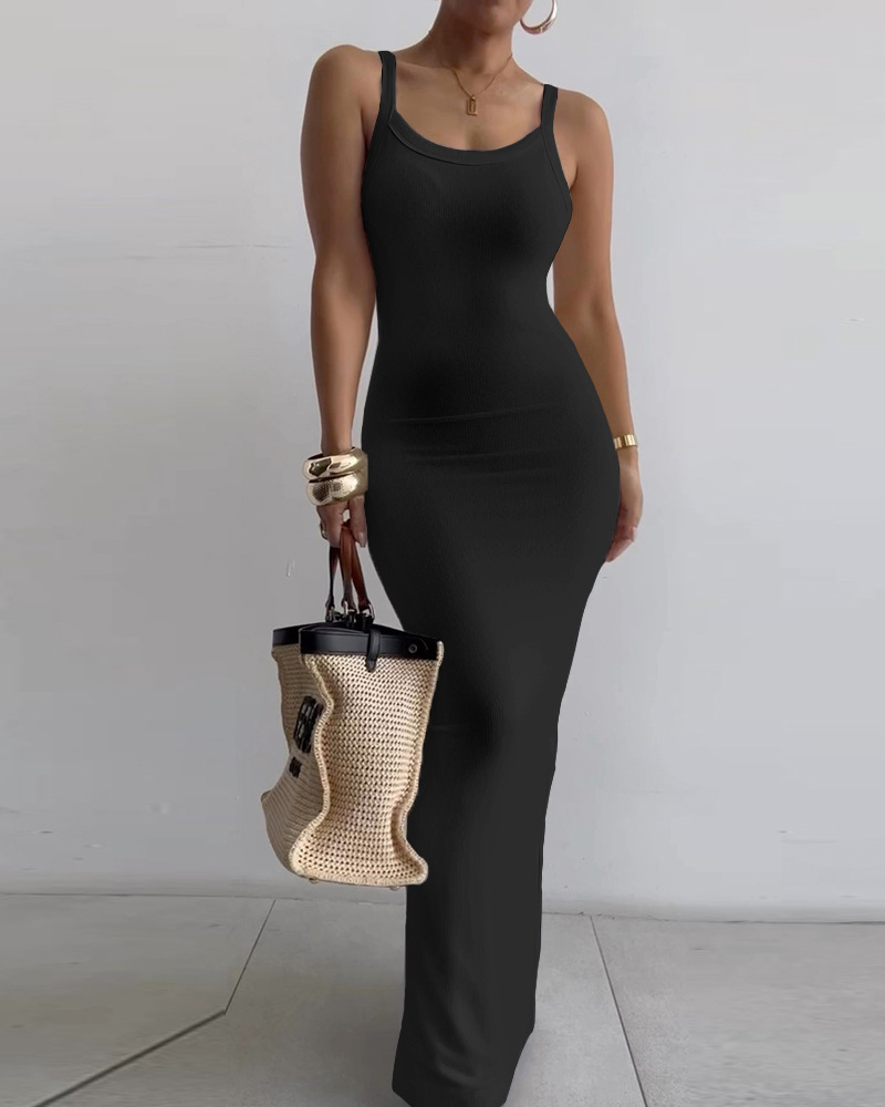 White Bodycon Maxi Dress Summer Style Sleeveless Lightweight Fabric Perfect for Casual Outings or Beach Wear