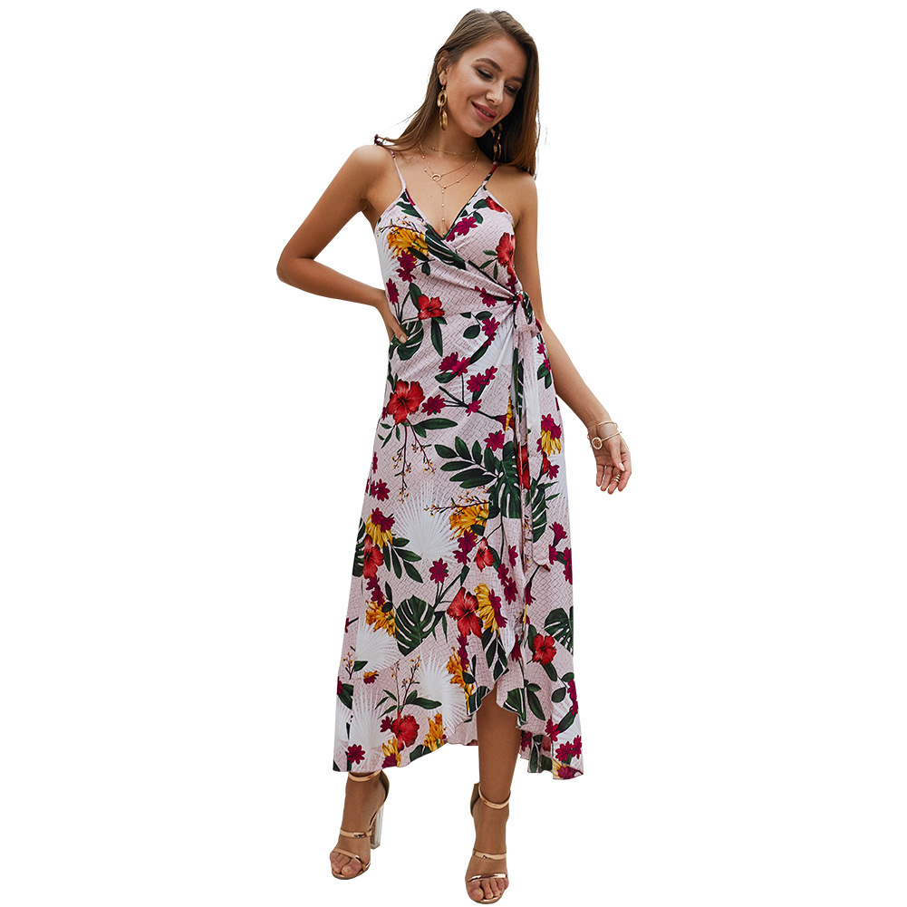 Summer Floral Print Midi Dress Original Design Sleeveless Comfortable Fabric Perfect for Casual Outings Wholesale