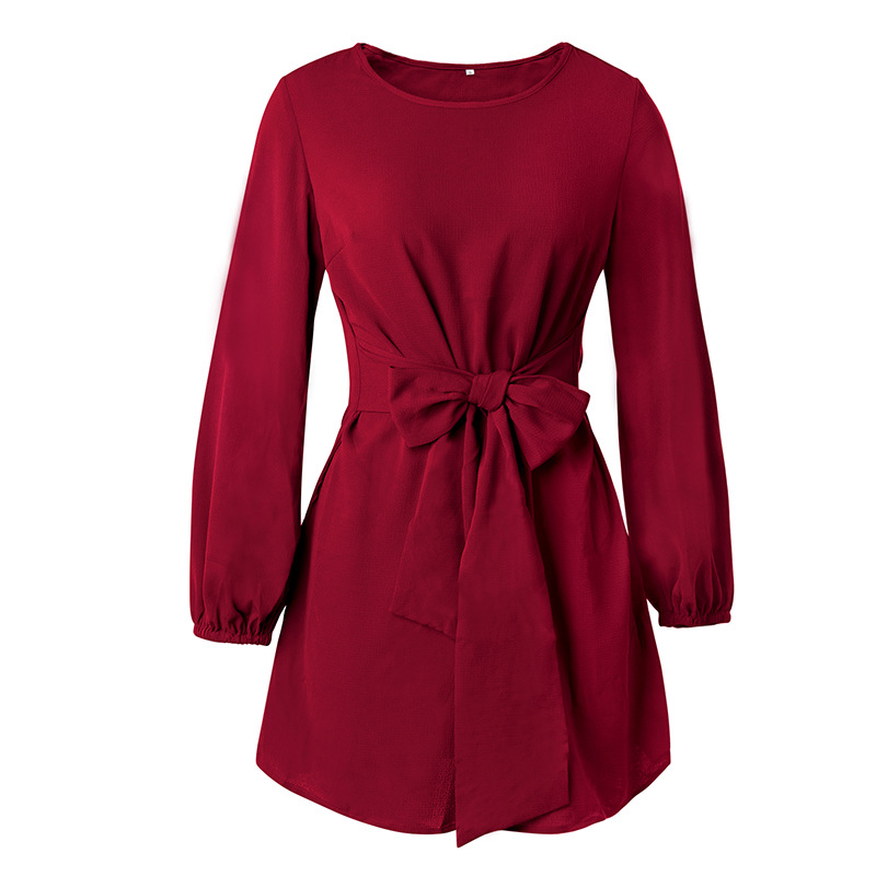 Womens Long Sleeve Dress Waist Defining Elegant Design Fall Winter Fashion Wholesale Available
