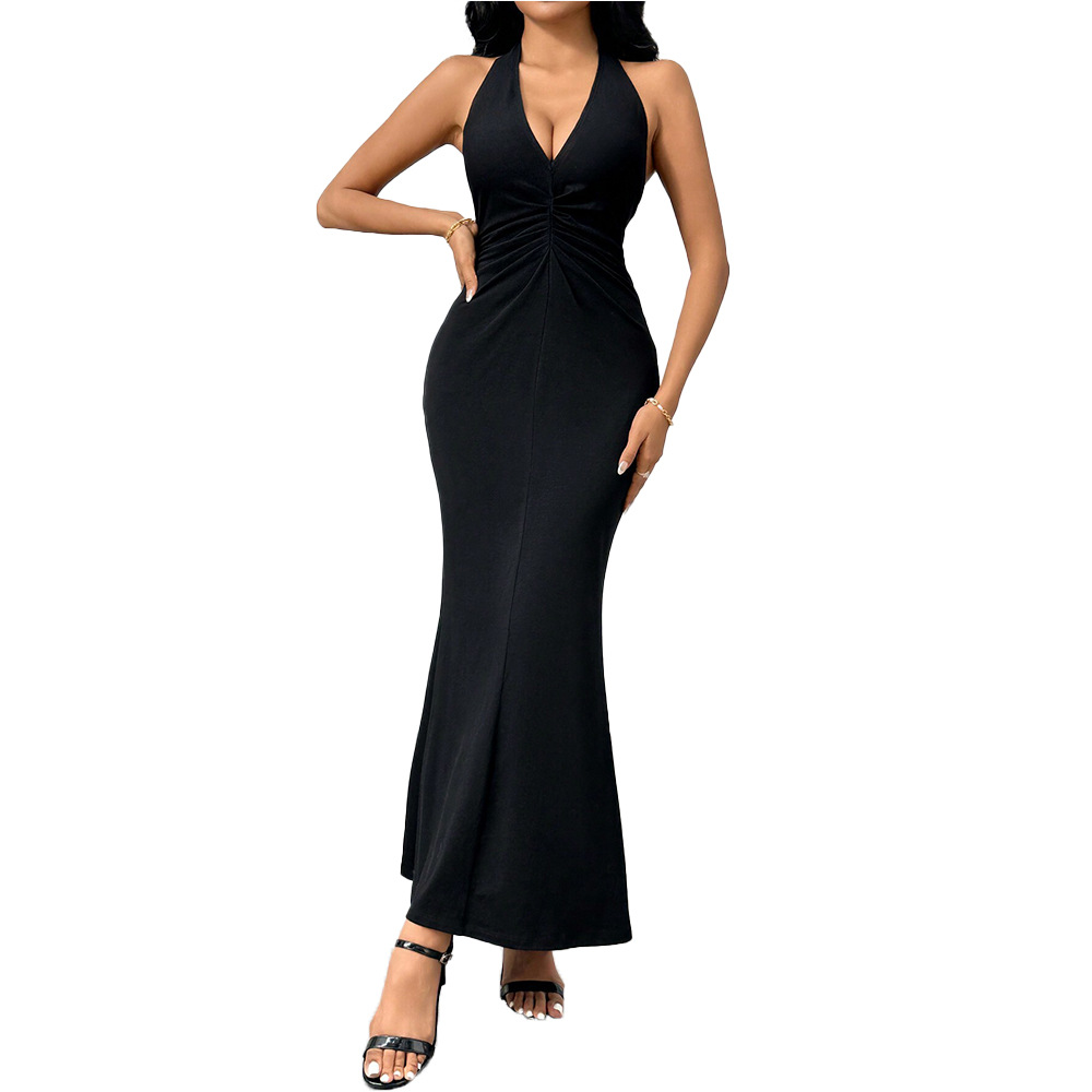 Women's Elegant V-Neck Maxi Dress