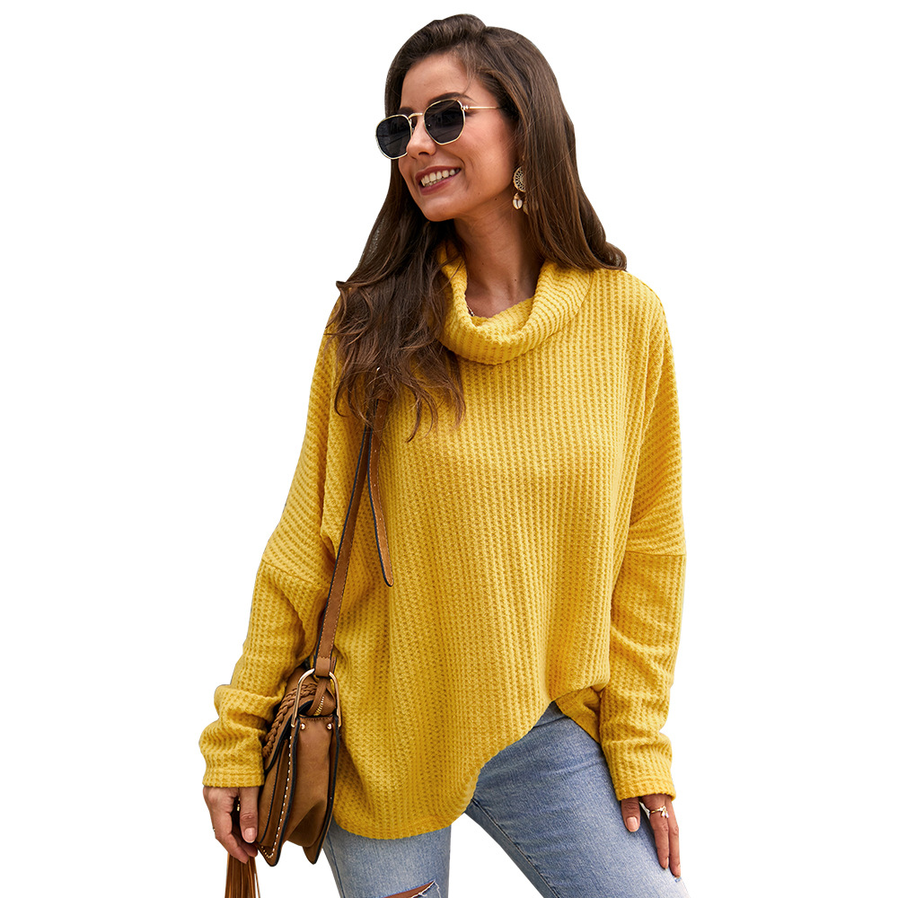 High Neck Womens Knit Sweater European and American Fashion Autumn Winter Style Custom Design Wholesale Available