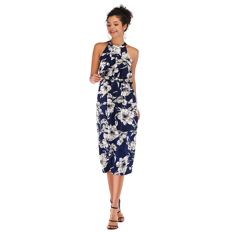 Floral Chiffon Midi Dress Sleeveless Bodycon Fit Elegant Design Perfect for Summer Events Wholesale Available