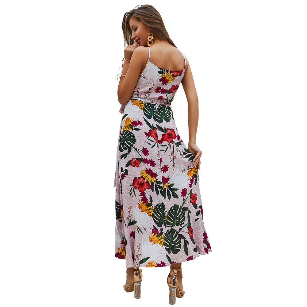 Summer Floral Print Midi Dress Original Design Sleeveless Comfortable Fabric Perfect for Casual Outings Wholesale