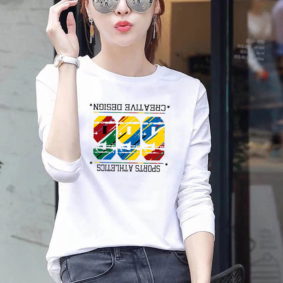 Womens Loose Fit Round Neck Long Sleeve T Shirt 95 Cotton Floral Print Plus Size Casual Spring Wear Wholesale