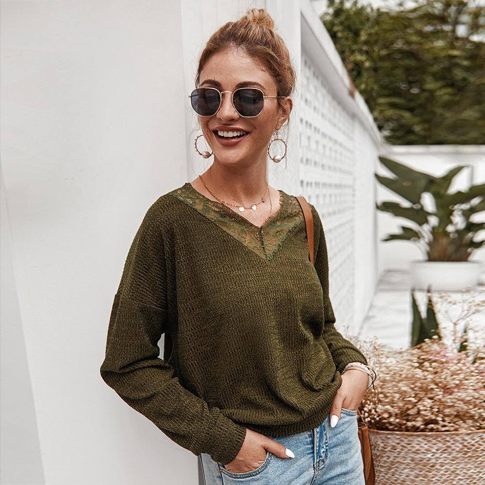 Knitted Sweater V Neck Stylish Design Comfortable Fabric Casual Wear Fall Winter Season Wholesale Available