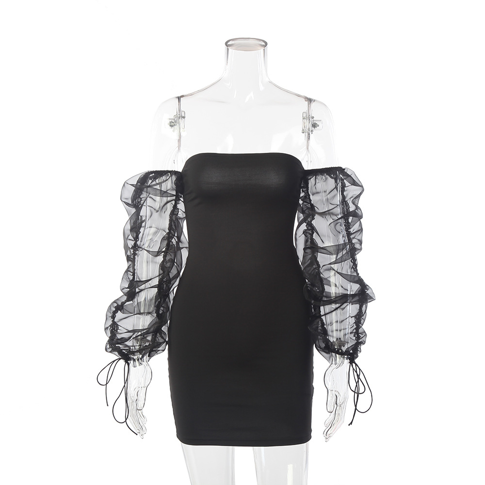 Backless Bodycon Dress Sexy Wrap Style Ruched Design Puff Sleeves Summer Party Wear Wholesale Available