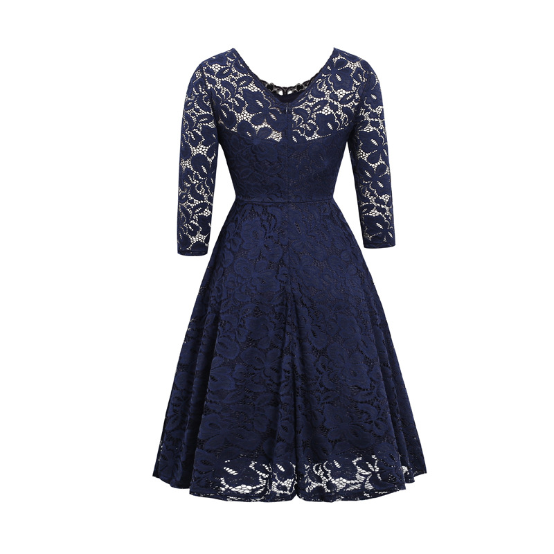 Lace Maxi Dress Floral Appliqué Elegant Design Autumn Winter Fashion Wholesale Available bulk order