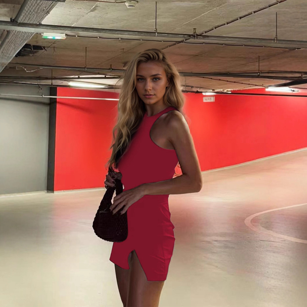 Sweet and Spicy Style Dress Bodycon Fit Side Slit Short Length Spring Summer Fashion for Women Wholesale Available