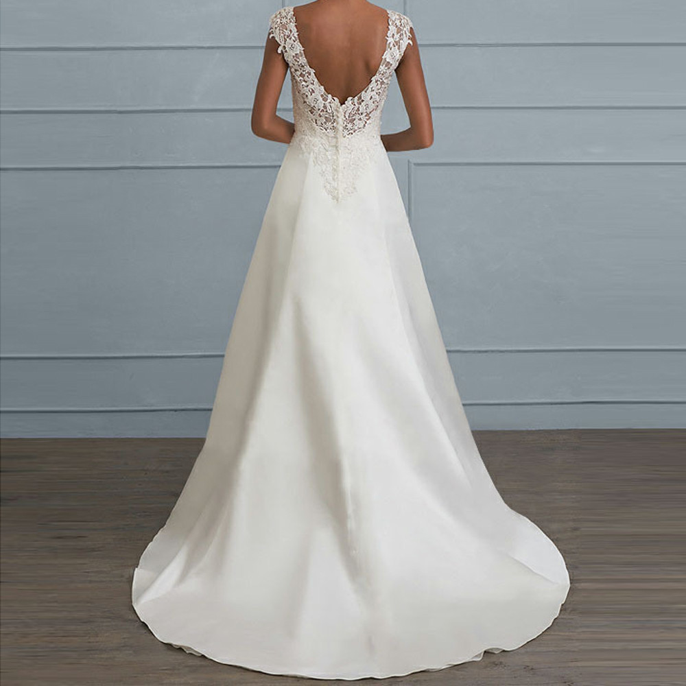 Lace Trimmed Backless Maxi Dress Solid Color Sleeveless Hollow Out Design Elegant Cocktail or Wedding Gown