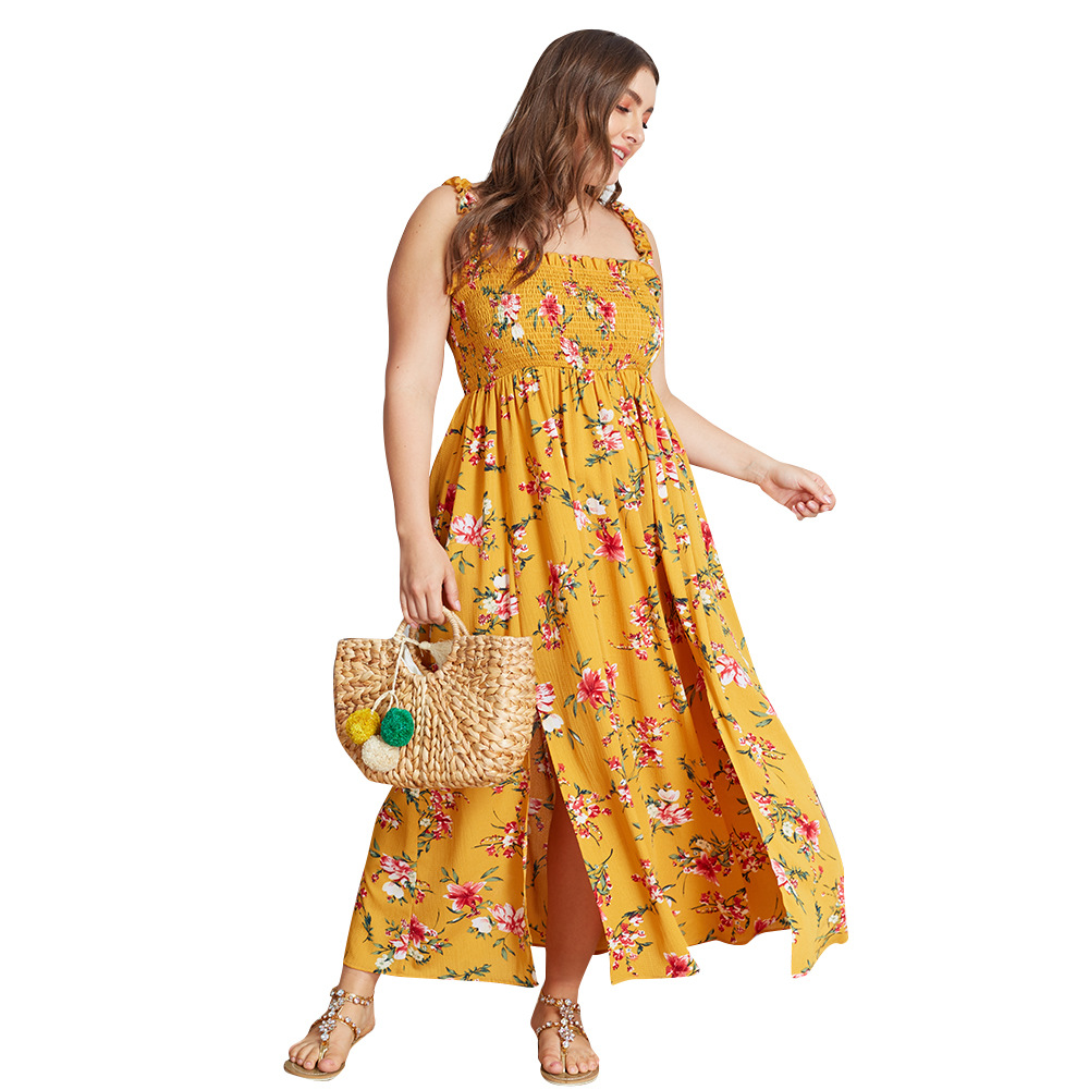 Plus Size Womens Dress Original Design Comfortable Fabric Stylish Print Summer Casual Wear Wholesale Available