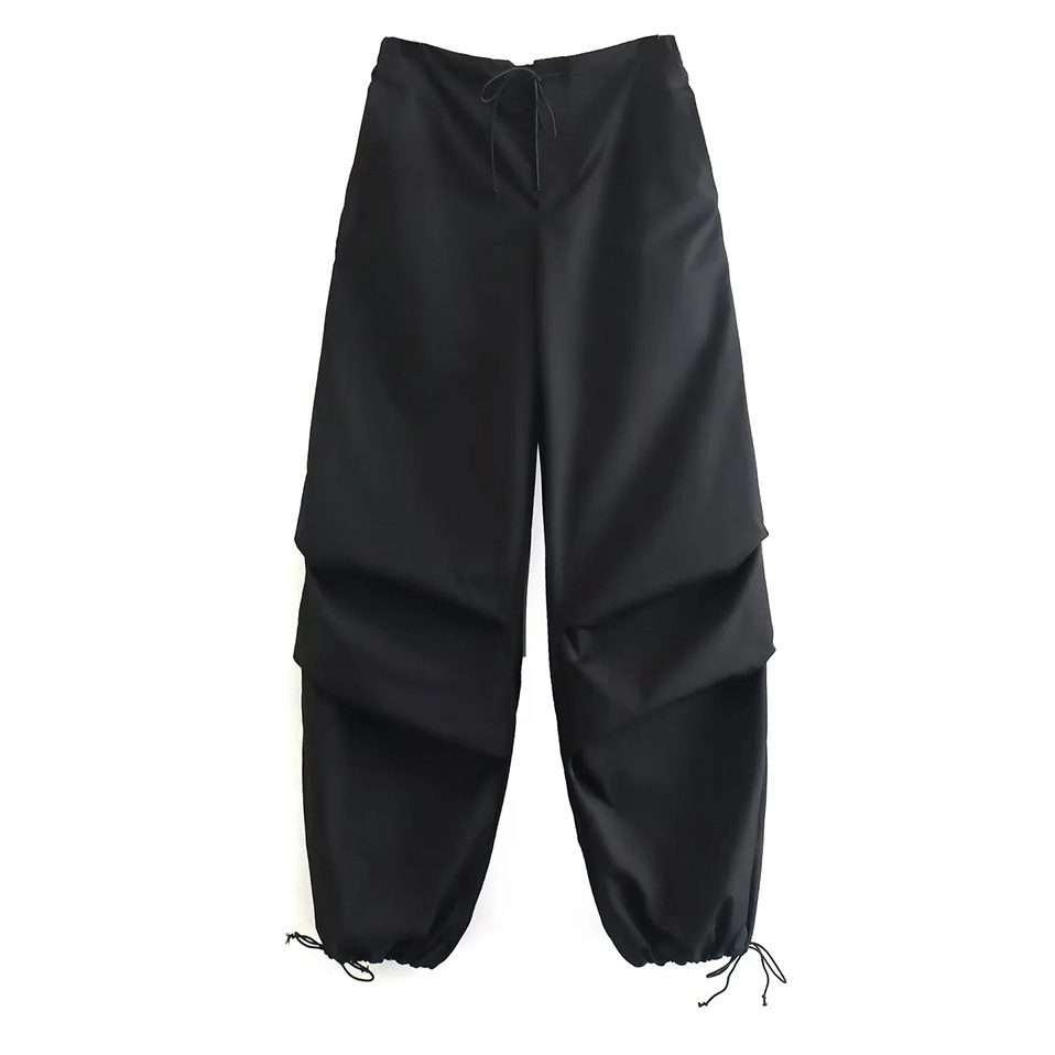 Womens High Waisted Cargo Pants Lightweight Drawstring Casual Spring Summer Wholesale Available