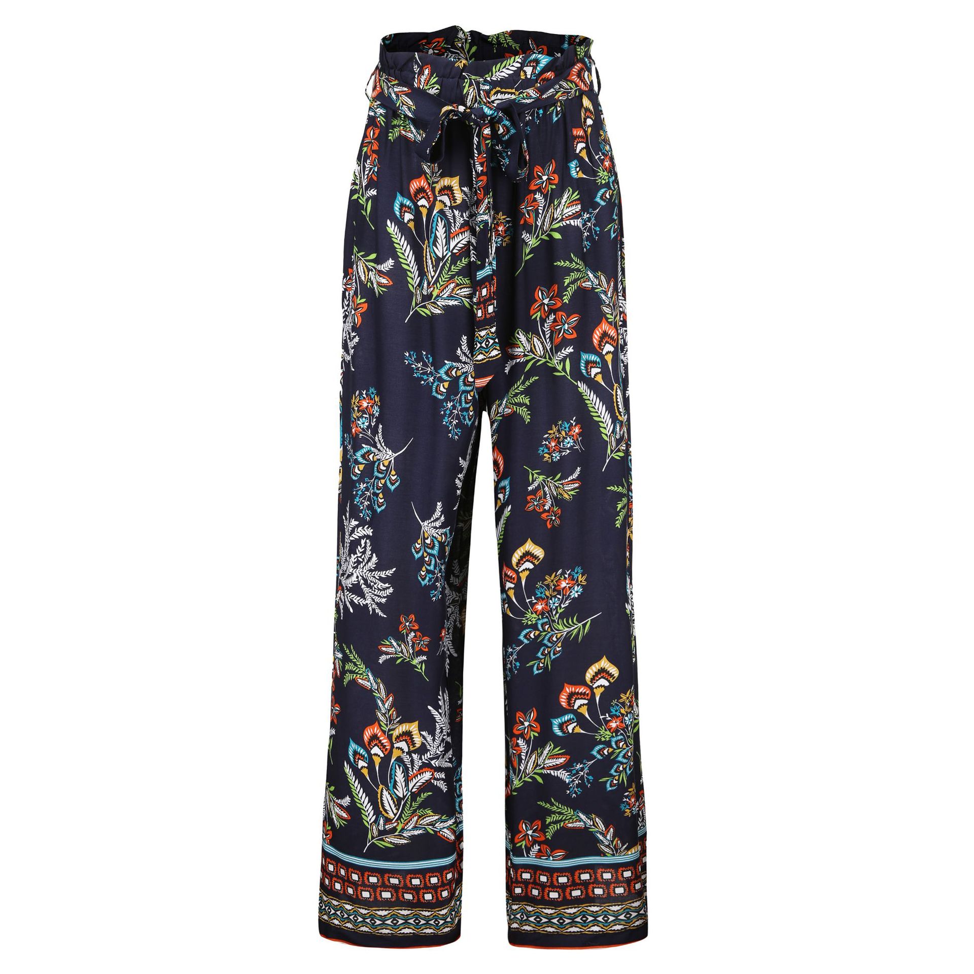 High Waisted Wide Leg Pants Floral Print Casual Style Comfortable Fit Perfect for Vacation or Leisure Wholesale