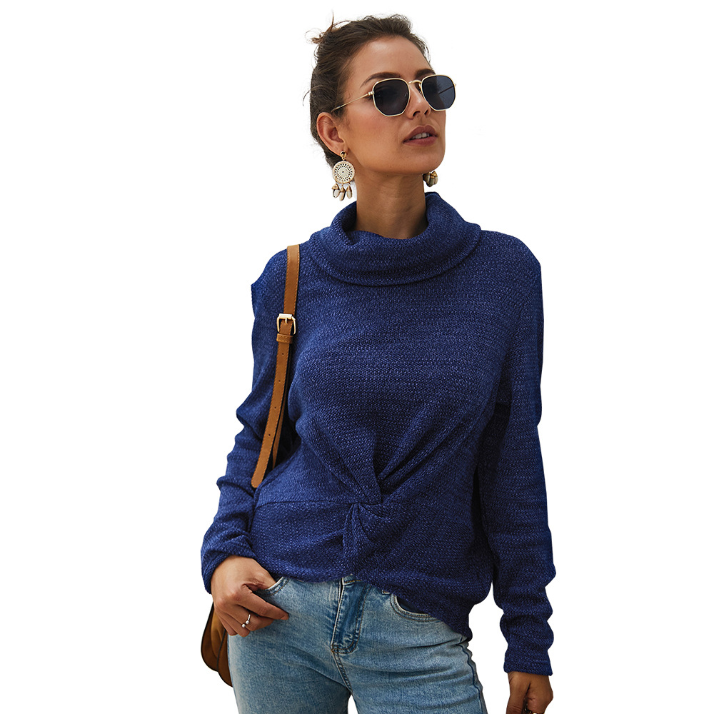 High Neck Solid Color Sweater Original Design Fashionable Style Comfortable Fabric Perfect for Fall Winter Ready to