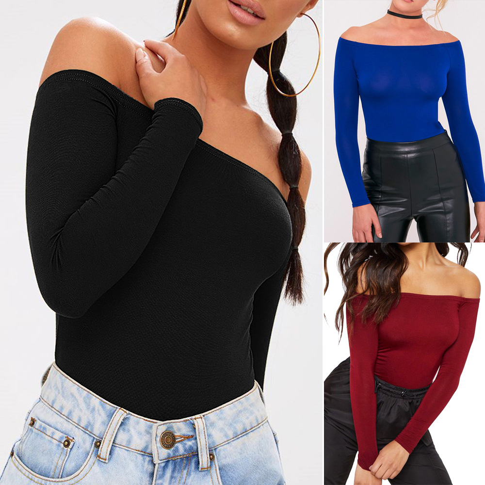 Long Sleeve Off Shoulder Jumpsuit Slim Fit Elegant Design Comfortable Fabric Spring Summer Fashion Wholesale